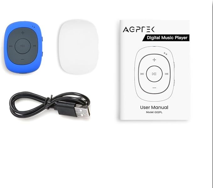 AGPTEK 64GB Clip MP3 Player with FM Shuffle, Portable Music Player with Sweatproof Silicone Case for Sports-StrideForce Fitness