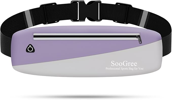 Slim Fanny Packs for Women Men,Waterproof Waist Pack with Reflective Strip Adjustable Strap,Running Belt for Sports Workout Cycling Hiking, Casual Hands-Free Wallets Phone Bag (Style 11)-StrideForce Fitness