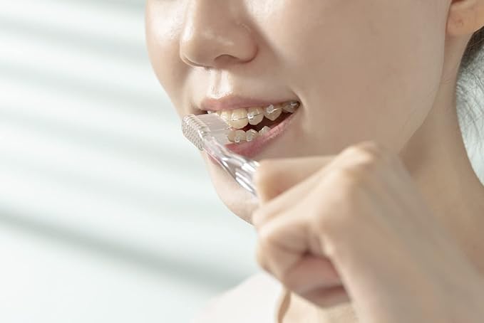 Orthodontic Toothbrush for Braces [4 Packs][Made in Korea] V Trim Cutting American Bristles Braces Toothbrush for Brackets and Wires Cleaning (Ortho Compact 20 Extra Soft, 4 Pack)