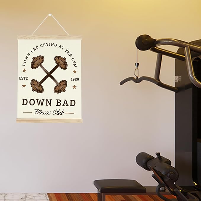 Gym Motivational Posters Funny College Dorm Posters Gifts for Guys Girls Friends Down Bad Crying at The Gym Flag Wall Art Decor Sign for Home Gym Bedroom Office-StrideForce Fitness