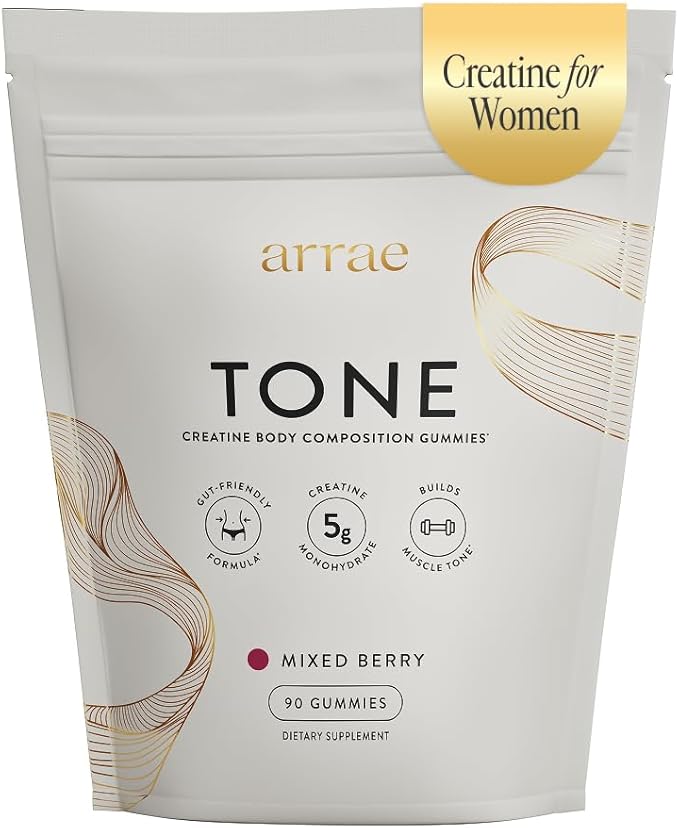 Arrae Tone Gummies – Creatine Monohydrate 5g for Women – Support Lean Muscle, Strength & Recovery – Hormone-Friendly Muscle Toning Supplement – Mixed Berry Flavor – 90 Count-StrideForce Fitness