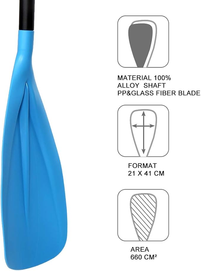 SUP Paddle - 3-Piece Adjustable Aluminium SUP Paddle with Glass Fiber Blade for Surfing, Floating, Water Sports-StrideForce Fitness