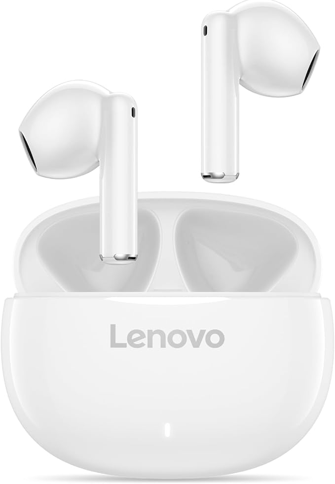 Lenovo E310 True Wireless Stereo Earbuds Bluetooth 5.3 ENC Noise-Cancelling with 13mm Speaker Type-C Charging 20h Battery Life for Music Calls Comfortable Fit Wireless - White-StrideForce Fitness