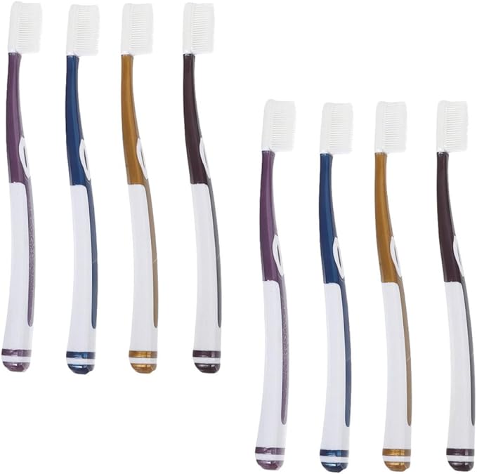 8PCS 8PCS Soft Bristle Silicone Toothbrush Replacement Heads Family for Adults Gentle Sensitive Gums Deep Cleaning Protective Travel-Friendly Oral Care