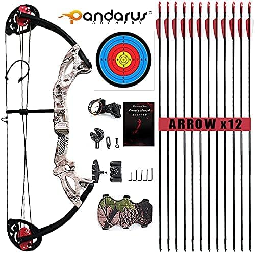 Compound Bow Archery for Youth and Beginner, Right Handed,19”-28” Draw Length,15-29 Lbs Draw Weight, 260 fps-StrideForce Fitness