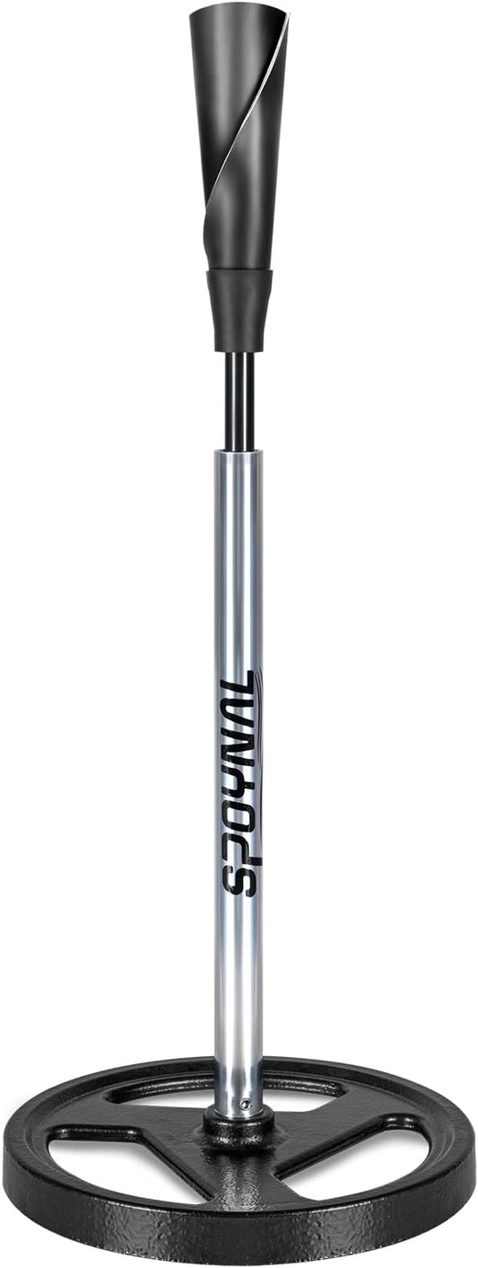 Portable Batting Tee for Baseball/Softball - Adjustable Height 24" to 46", 25" to 37", Baseball Practice Training Hand-Rolled Flexible Rubber Top & Heavy Duty Base for T-Ball, Youth & Adults-StrideForce Fitness