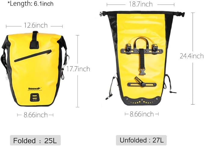 Rhinowalk Bike Bag Waterproof Bike Pannier Bag for Bicycle Cargo Rack Saddle Bag Shoulder Bag Laptop Pannier Rack Bicycle Bag Professional Cycling Accessories-StrideForce Fitness