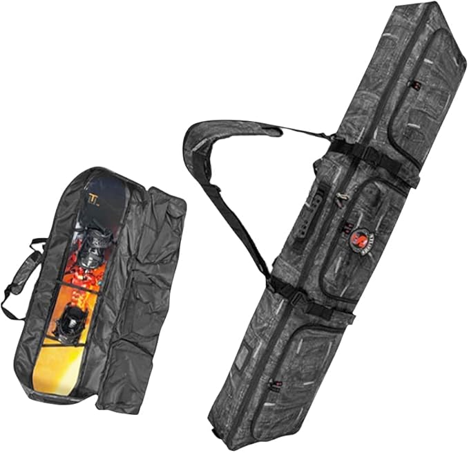 UNISTRENGH Padded Snowboard Bag With Wheels - Travel Bag for Single Snowboard and Snowboard Boots,Helmet,Clothes-StrideForce Fitness