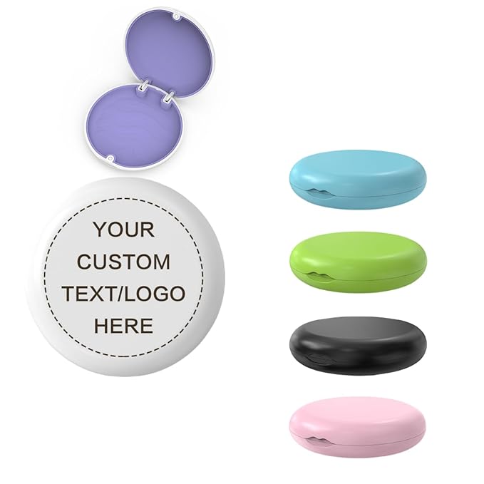 100PCS Aligner and Retainer Case without Mirror, Custom Personalized Logo Orthodontic Mouth Guard Case Customized with Any Image Logo and Text for Gift Business Logo