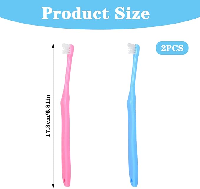 2 Pcs Wisdom Tooth Brush, End Tuft Toothbrush for Adult, Soft Small Head Orthodontic Toothbrush for Periodontal, Interdental Interspace, Dental Detail Cleaning