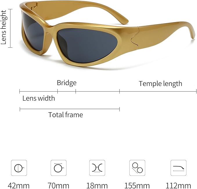 SOAR&EAGLE Y2K 3Pack Polarized sunglasses Wrap Around Men's Women's sunglasses Fashion Sport Shades Sun Glasses-StrideForce Fitness