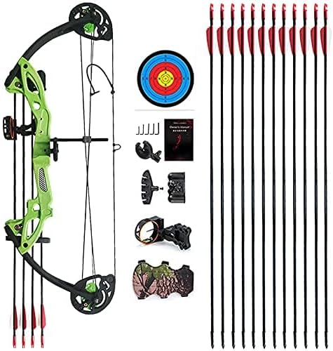Compound Bow Archery for Youth and Beginner, Right Handed,19”-28” Draw Length,15-29 Lbs Draw Weight, 260 fps-StrideForce Fitness