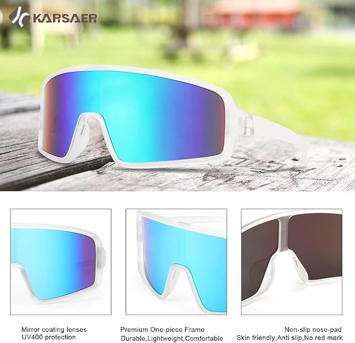 Karsaer Vision Sports Sunglasses Cycling Glasses Baseball Softball Sunglasses Unisex for Adult Youth Kids Boys Girls 8-16-StrideForce Fitness