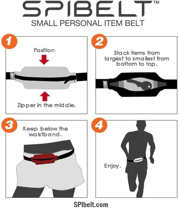 SPIbelt Running Belt for Women Men, Phone Holder for Running, Running Fanny Pack, Holder for Phone, Running Waist Pack, Adjustable Waist, [Fits All Phones]. No Bounce, Steel Blue-StrideForce Fitness