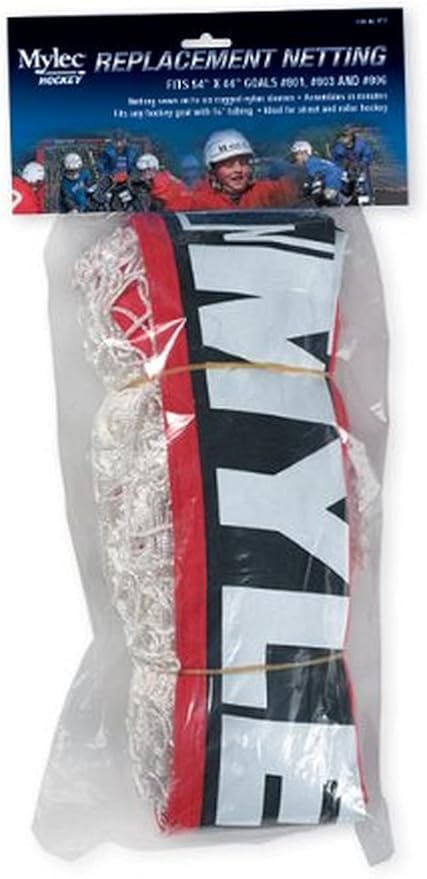 Mylec Indoor Hockey Net, Street Hockey Net Replacement, Durable, Lightweight & Portable, Easy to Assemble & Disassemble, Machine Wash, High-Grade Material Netting (Red/White)-StrideForce Fitness