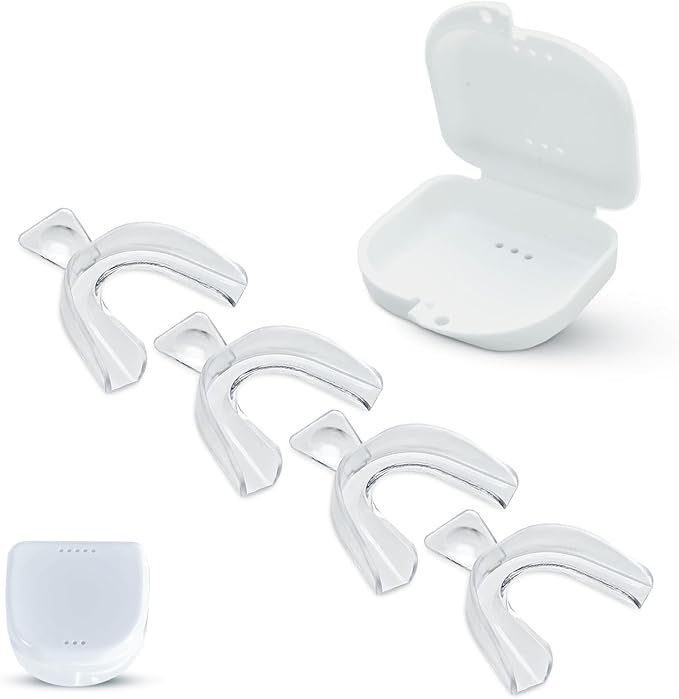 Teeth Whitening Trays Moldable 4 Dental Trays 2 Retainer Case Teeth Trays for Tooth Whitening Gel Compatible with Opalescence Teeth Whitening Gel