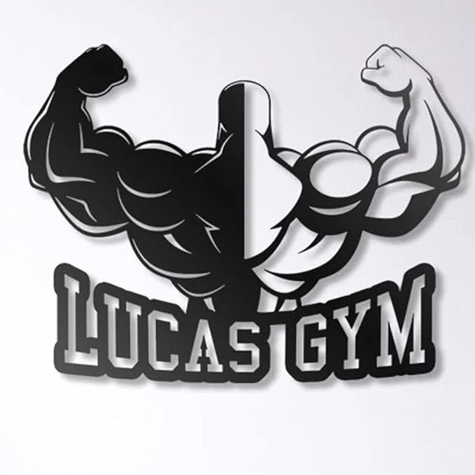 Custom Gym Metal Wall Art, Personalized Gym Name Sign Decoration For Room, Gym Metal Wall Home Decor, Personalzed Fatherd Day Gym For Room, Gym Lover, Workout motivational wall decor, Gifts for men, husband, dad, papa, grandpa-StrideForce Fitness