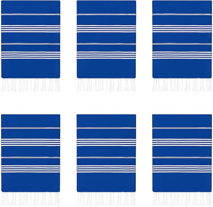 HAVLULAND Turkish Beach Towels Oversized -100% Turkish Cotton Super Soft Lightweight - Absorbent and Quick Drying Bath Towel - Sand Free Beach Towel - Turkish Towels for Adults (Blue, 12 Pack)-StrideForce Fitness