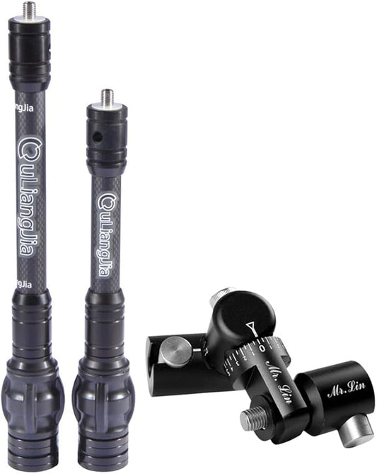 SHARROW Archery Bow Stabilizer Kit Carbon Fiber Stabilizer Dampen Weight Single Side V-bar Quick Disconnect for Compound Bow-StrideForce Fitness