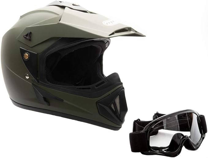 MMG Adult Motorcycle Off Road Helmet DOT - MX ATV Dirt Bike Motocross UTV - with Goggles-StrideForce Fitness