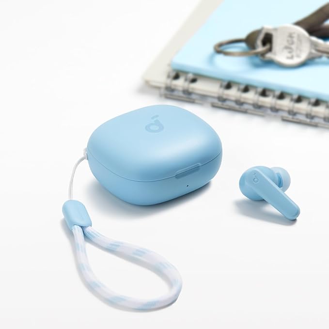 Soundcore by Anker P20i True Wireless Earbuds, 10mm Drivers with Big Bass, Bluetooth 5.3, 30H Long Playtime, Water-Resistant, 2 Mics for AI Clear Calls, 22 Preset EQs, Customization (Light Blue)-StrideForce Fitness