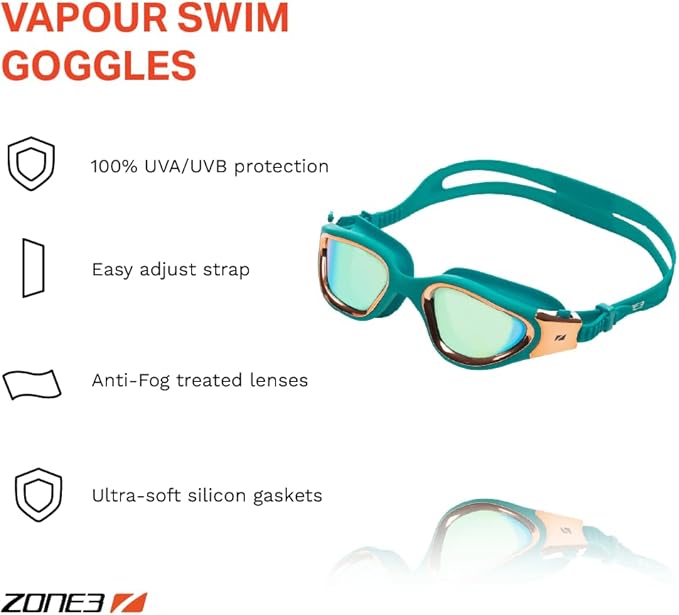 ZONE3 Vapor OWS Goggles - Teal Cream Copper-StrideForce Fitness