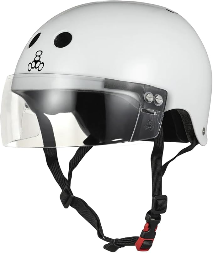 Triple Eight The Certified Sweatsaver Helmet with Visor for Roller Derby, Skateboarding and BMX-StrideForce Fitness