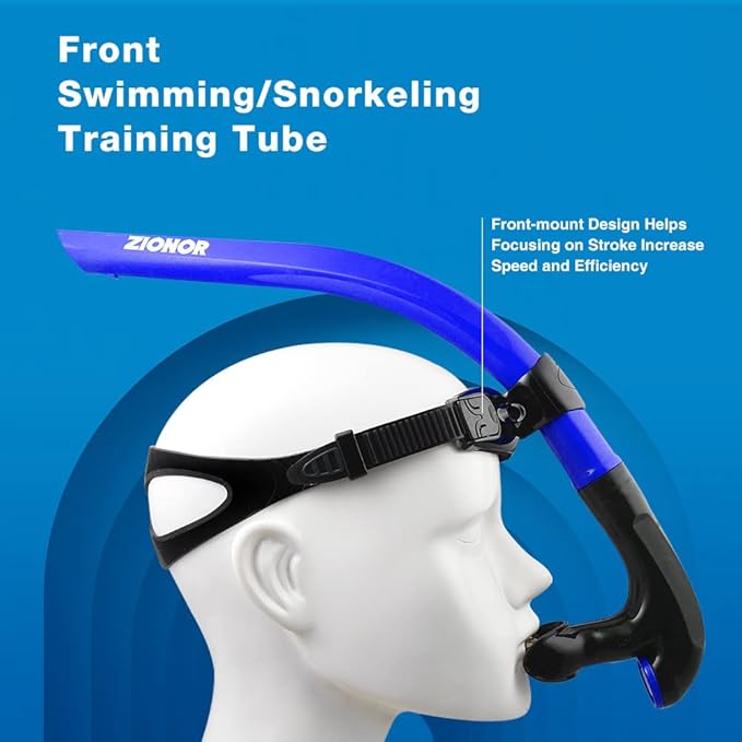 ZIONOR Snorkel Lap Swimming Swimmer Training Diving Snorkeling Comfortable Mouthpiece One-Way Purge Valve for Pool Open Water-StrideForce Fitness