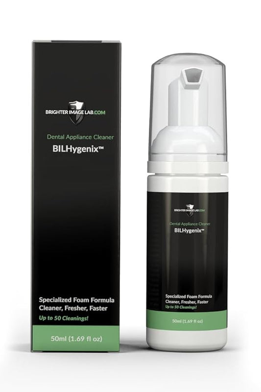 BILHygenix™ Foam Retainer Cleaner & Denture Cleaner | Fast-Acting Dental Appliance Cleaner for Retainers, Dentures, and Removable Veneers | Cleans, Brightens, and Freshens Breath | Brighter Image Lab