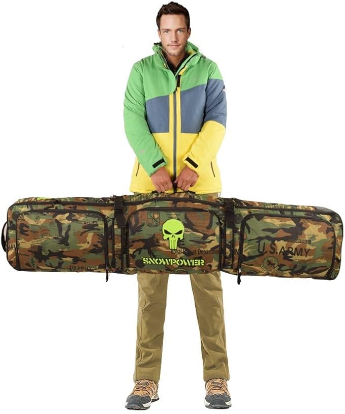 UNISTRENGH Waterproof Snowboard Bag Multi-compartment Adjustable Durable Snow Sports Equipment Backpack Bags for Air Travel-StrideForce Fitness