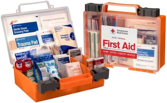 Officially Licensed Product, 25 Person First Aid Kit, 118 Piece Emergency Medical Supplies to Clean & Treat Minor Injuries, Hard Case Box for Home, Business, Job Site, Car-StrideForce Fitness