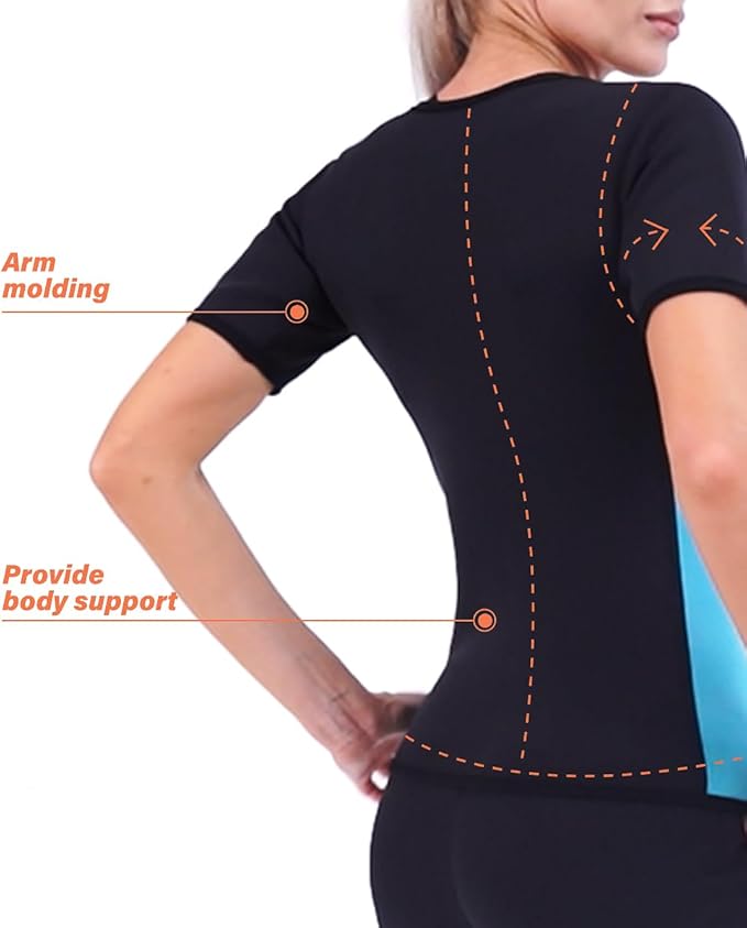 NonEcho Women Sauna Sweat Suit Sleeve Spa Cami Hot Neoprene Slimming Workout Vest Body Shaper Waist Trainer Top-StrideForce Fitness