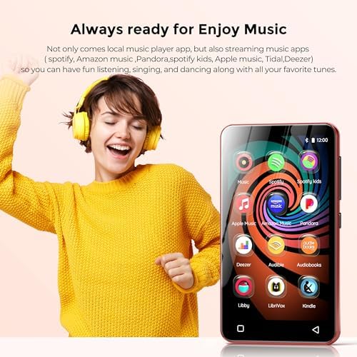innioasis 160GB MP3 Player with Bluetooth and WiFi, Android Music Player with Spotify,Amazon Music,Pandora,4" Full Touch Screen MP3 Player with Audible,Libby,Audiobooks (Black_Red)-StrideForce Fitness