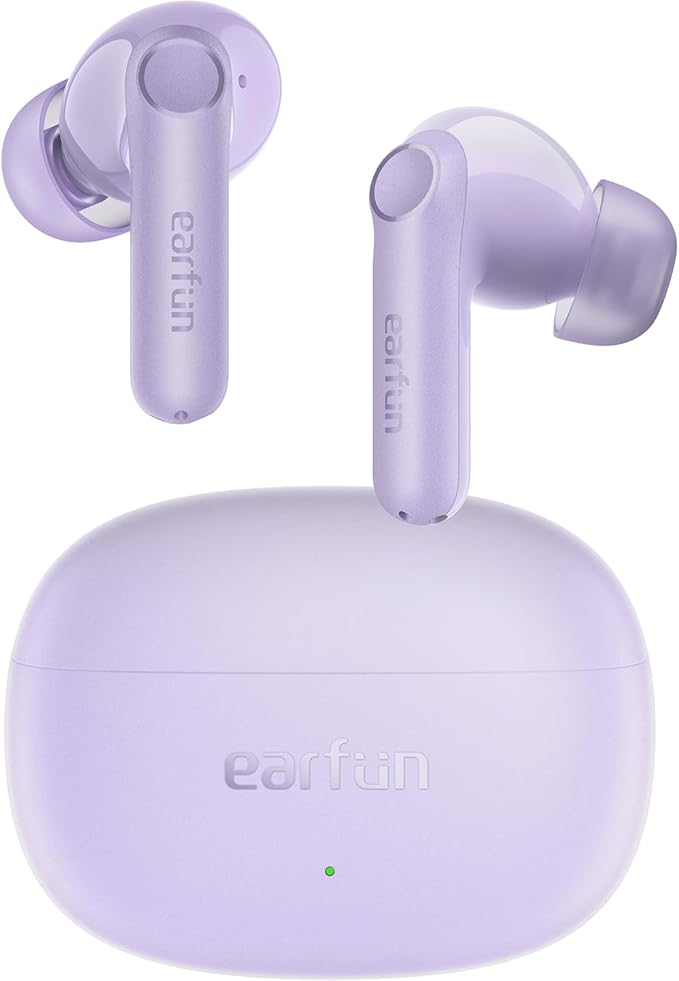 EarFun Air Life Wireless Earbuds, 12mm Driver with Deep Bass, Bluetooth 5.4 in-Ear Earbuds, 4 Mics AI ENC Call, 35H Playtime, 30 Preset EQs Via App, Comfortable Fit, Fast Charging, IPX5, Violet-StrideForce Fitness