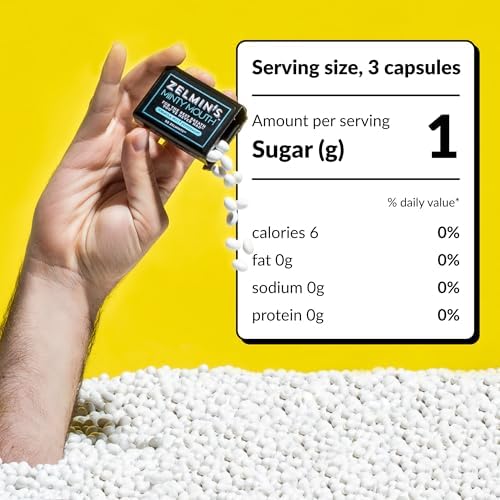 1 Pack - Zelmin's Minty Mouth Breath Freshener - Long Lasting Bad Breath Treatment for Adults, Instant Freshness Helps with Dry Mouth, Natural Breath Mints for Travel, Alcohol-Free, Keto, Gluten-Free