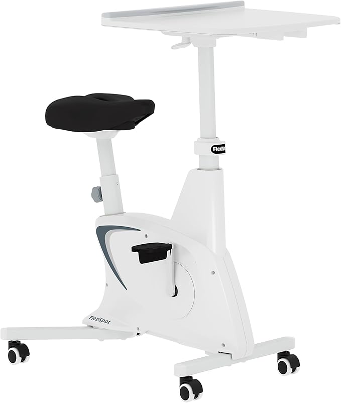FLEXISPOT Exercise Bike with 2D Desktop, Space Saving Under Desk Bike with Removable Desk, Stationary Bikes Indoor Bikes with 300LBS Heavy Duty 8-Level Resistance Flywheel Optional LCD, V9PRO/V9MAX-StrideForce Fitness