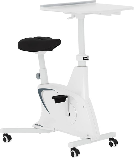 FLEXISPOT Exercise Bike with 2D Desktop, Space Saving Under Desk Bike with Removable Desk, Stationary Bikes Indoor Bikes with 300LBS Heavy Duty 8-Level Resistance Flywheel Optional LCD, V9PRO/V9MAX-StrideForce Fitness