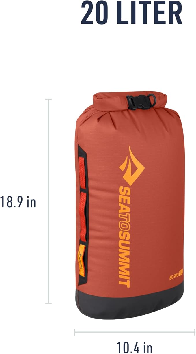 Sea to Summit Big River Dry Bag, Heavy-Duty Dry Storage, 20 Liter, Picante Red-StrideForce Fitness