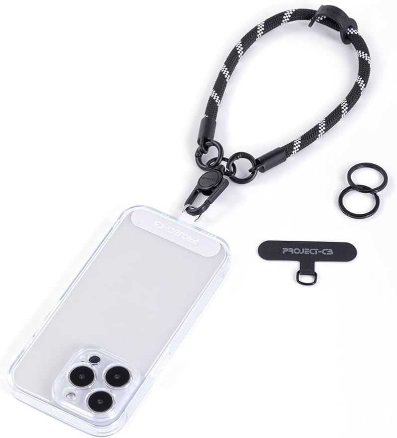 project-cb Phone Wrist Strap 1,Tether Tab 2,Phone Wristlet,Lanyard Wrist Strap,Key Holder,KeyChain,KeyRing×2(Blackshadow)-StrideForce Fitness