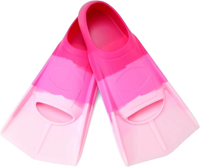 Kids Swim Fins,Short Kids Fins Youth Swimming Flippers for Lap Swimming Training for Children Girls Boys Beginners-StrideForce Fitness