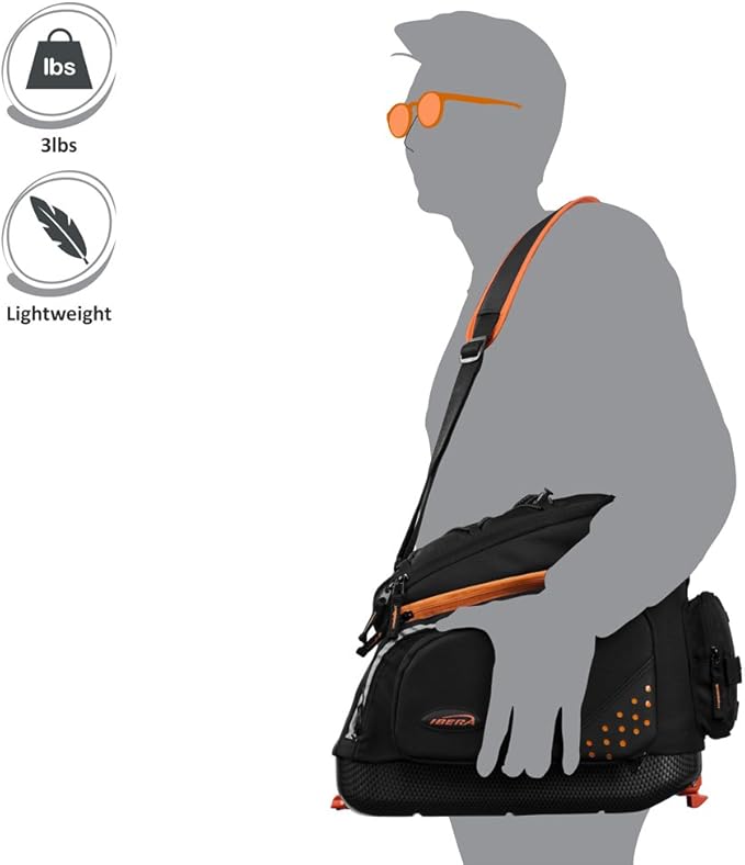 Ibera Bike Bag Expandable Commuter 17-23L - Clip-On Bike Rack Bag with Panniers & Strap - Hard Base, Reflective Trim & Taillight Ready - Ideal for Commuting & Touring - PAKRAK ONLY FOR IBERA RACKS-StrideForce Fitness