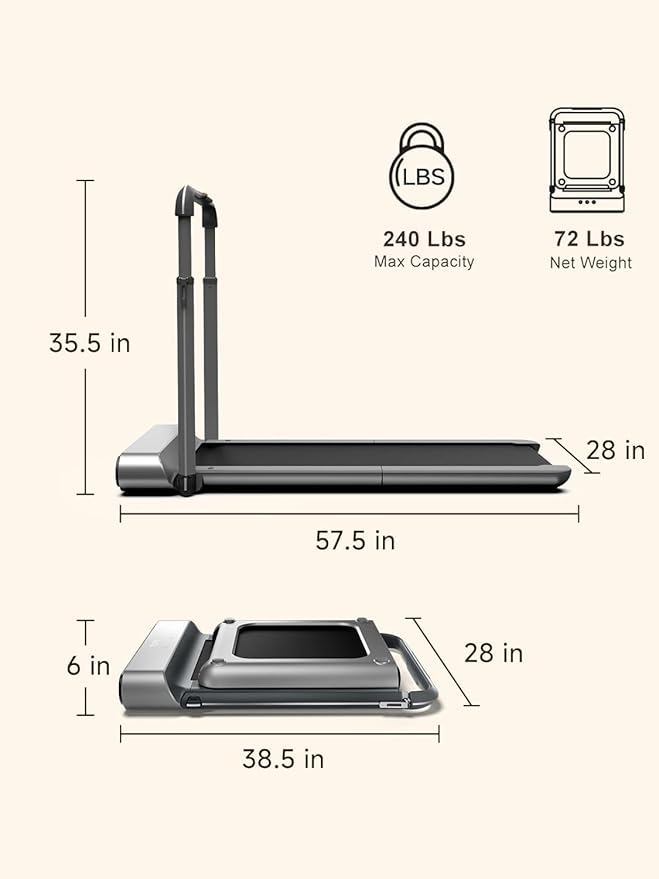 WALKINGPAD R Series Folding Treadmill, 2 in 1 Walking Pad Under Desk Treadmill for Home and Office, Compact Foldable Design with App Control and LED Display, Spacious Belt for Walking or Running-StrideForce Fitness