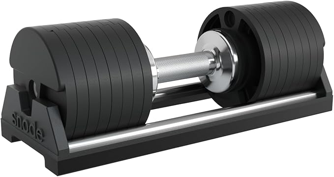 SNODE AD80 Drop Proof 80 lbs Adjustable Dumbbell Set -Adjustable Weights with Cast Iron Plates and Cradle, Knurled Handle, Fast Adjust, Compact Home Gym Equipment for Bench & Press-StrideForce Fitness