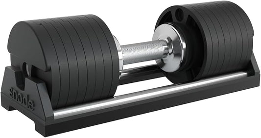 SNODE AD80 Drop Proof 80 lbs Adjustable Dumbbell Set -Adjustable Weights with Cast Iron Plates and Cradle, Knurled Handle, Fast Adjust, Compact Home Gym Equipment for Bench & Press-StrideForce Fitness