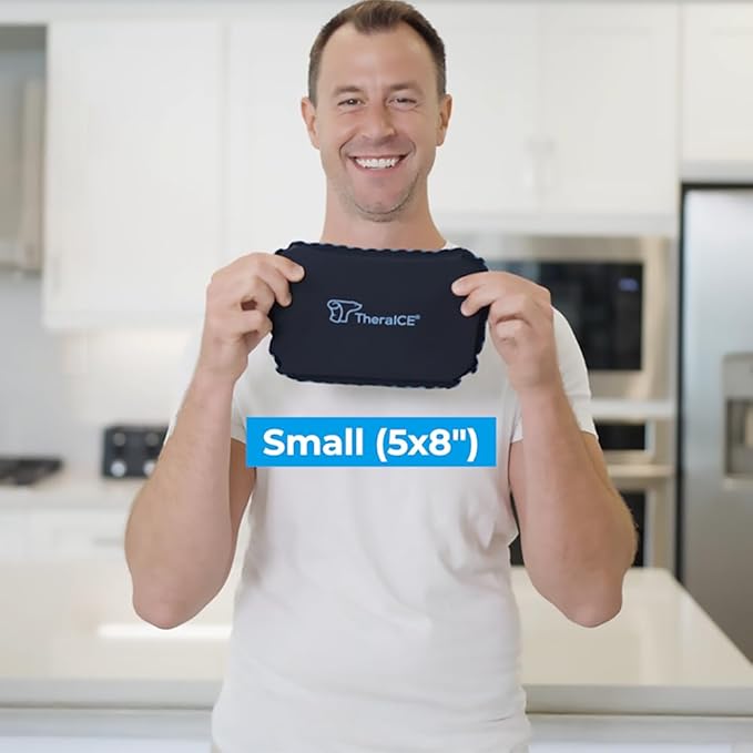 TheraICE PROpack Ice Pack for Injuries, Reusable Soft Multipurpose Cold Gel Ice Pack for Muscular Back Pain, Shoulder, Hip, Knee - Flexible Cold Compress Wrap for Minor Aches & Pains - 5 x 8-StrideForce Fitness