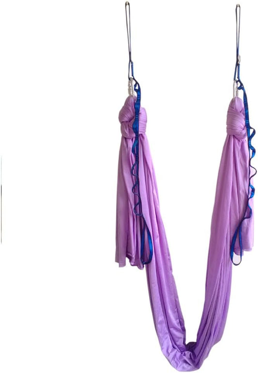 Aerial Yoga Hammock 5.5 Yards Yoga Swing Pilates Silk Home Gym Fitness Include hardware,Daisy Chain, Pose Guide-StrideForce Fitness