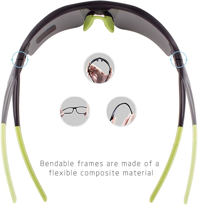 BangLong Polarized Sports Sunglasses Cycling Sun Glasses for Men Women with 5 Interchangeable Lenes for Running Baseball Golf-StrideForce Fitness