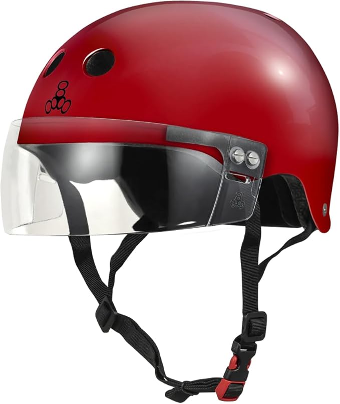 Triple Eight The Certified Sweatsaver Helmet with Visor for Roller Derby, Skateboarding and BMX-StrideForce Fitness