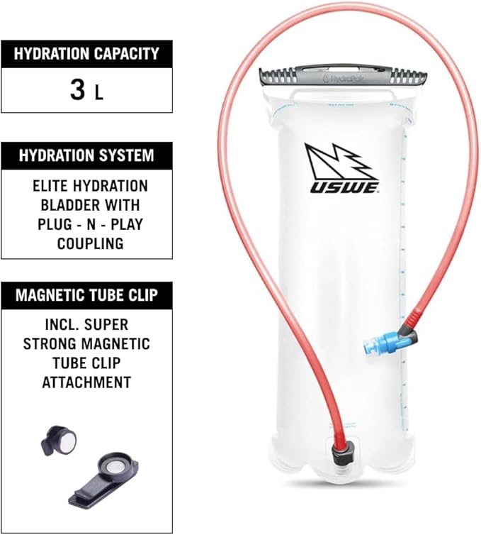 USWE MTB Hydro Hydration Pack with Hydration Bladder - Hydration Backpack for Cycling, Mountain Biking, E-MTB and Gravel Riding, Backpack with Water Bladder-StrideForce Fitness