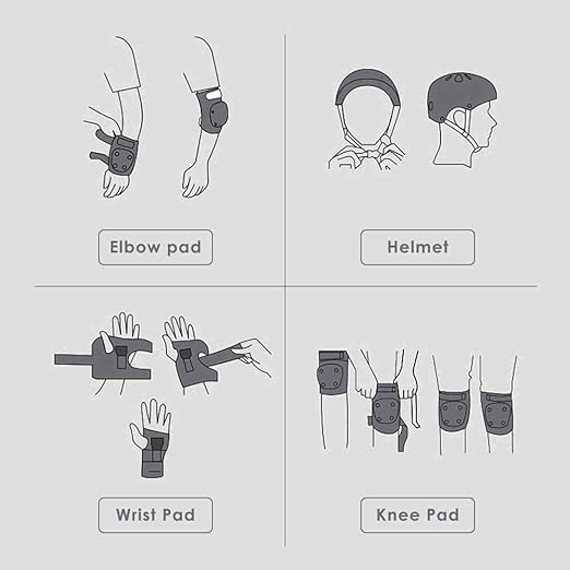 Kids Bike Helmet, Toddler Helmet for Youth Adult, Knee Pad Elbow Pad Wrist Guard Protective Gear Set for Skateboard, Bike, Skating, Cycling-StrideForce Fitness